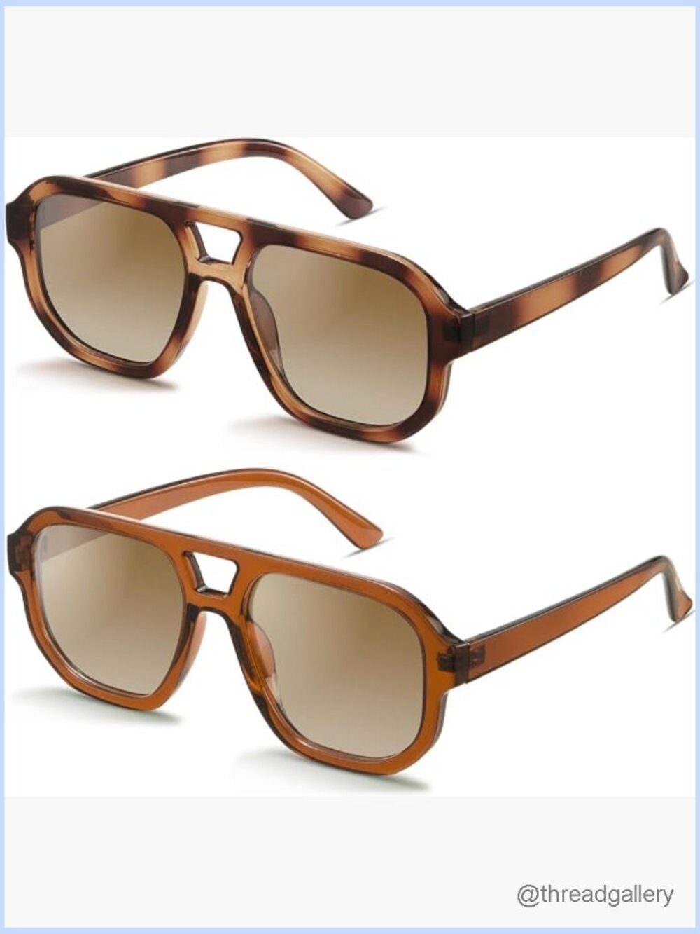 Trendy Polarized Aviator Sunglasses 3 Pack UV Protection Retro Frame